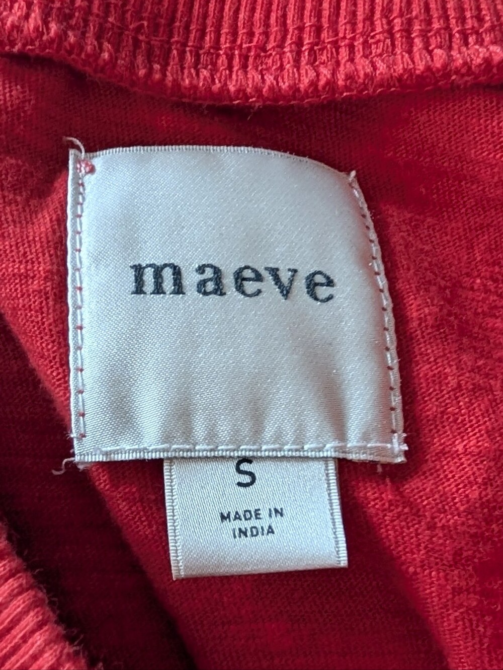 Maeve Anthropology Smocked Muscle Red  Top  Sz Small - Picture 2 of 5